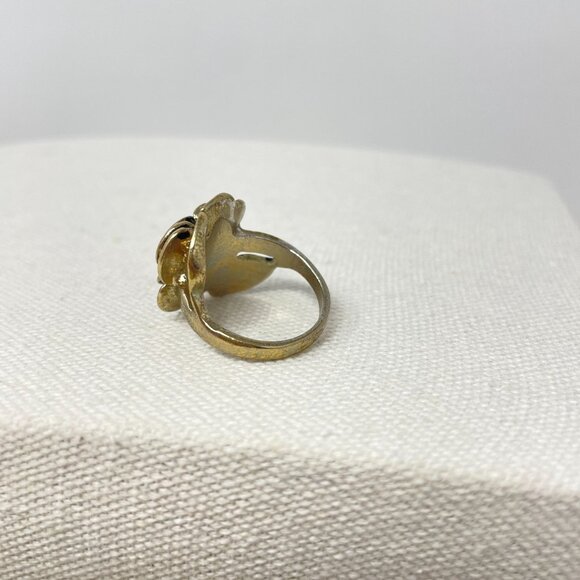 Rose Shaped Silver-Tone Ring Goth Witchy Whimsigoth Floral Flower Gothic - Picture 4 of 11